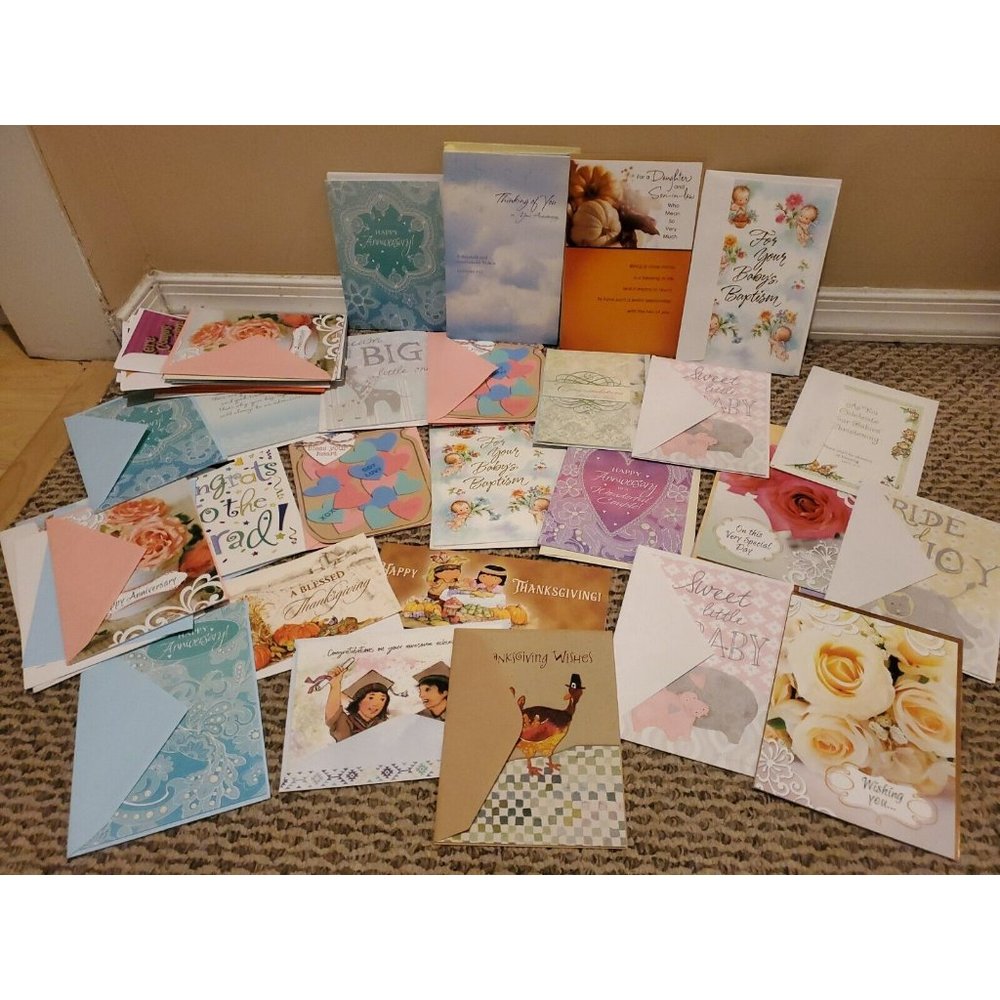Assorted Lot of 48 Various Occasion Greeting Cards w/Envelopes, Current Brand